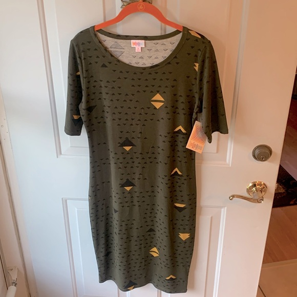 LuLaRoe Dress - Size Small - Army Green - Never Worn - New With Tag - Picture 1 of 8